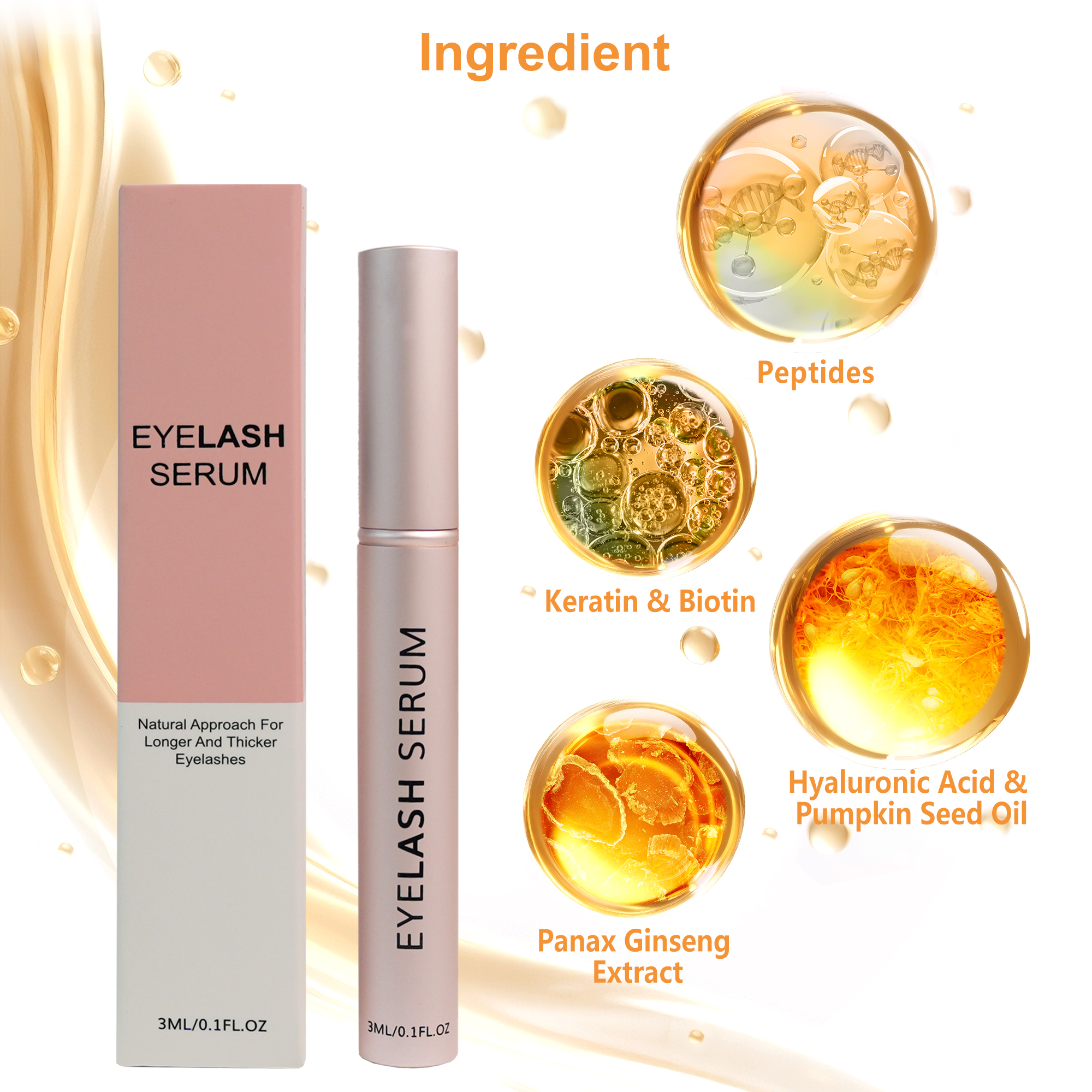 Profession New Luxury Rapid 3D Max Applicator Vegan Lash Boost Eyebrow Enhancer OEM Eyelash Growth Serum Private Label Low MOQ