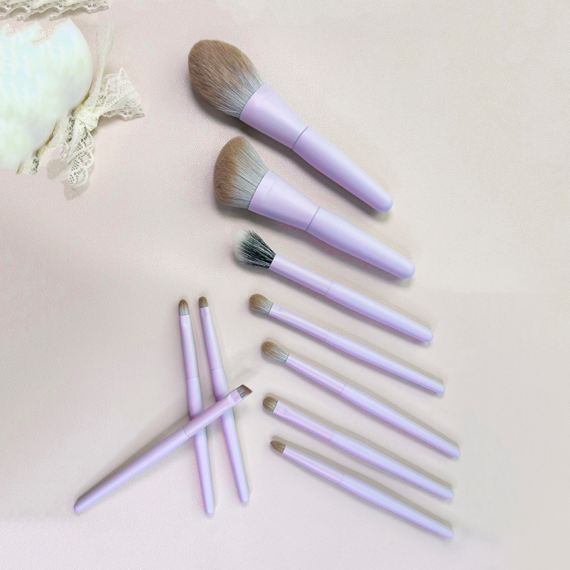 10 Pcs Mini Purple Makeup Brush Set Professional Travel-Friendly Customizable Private Label Wholesale Makeup Kit Daily Makeup