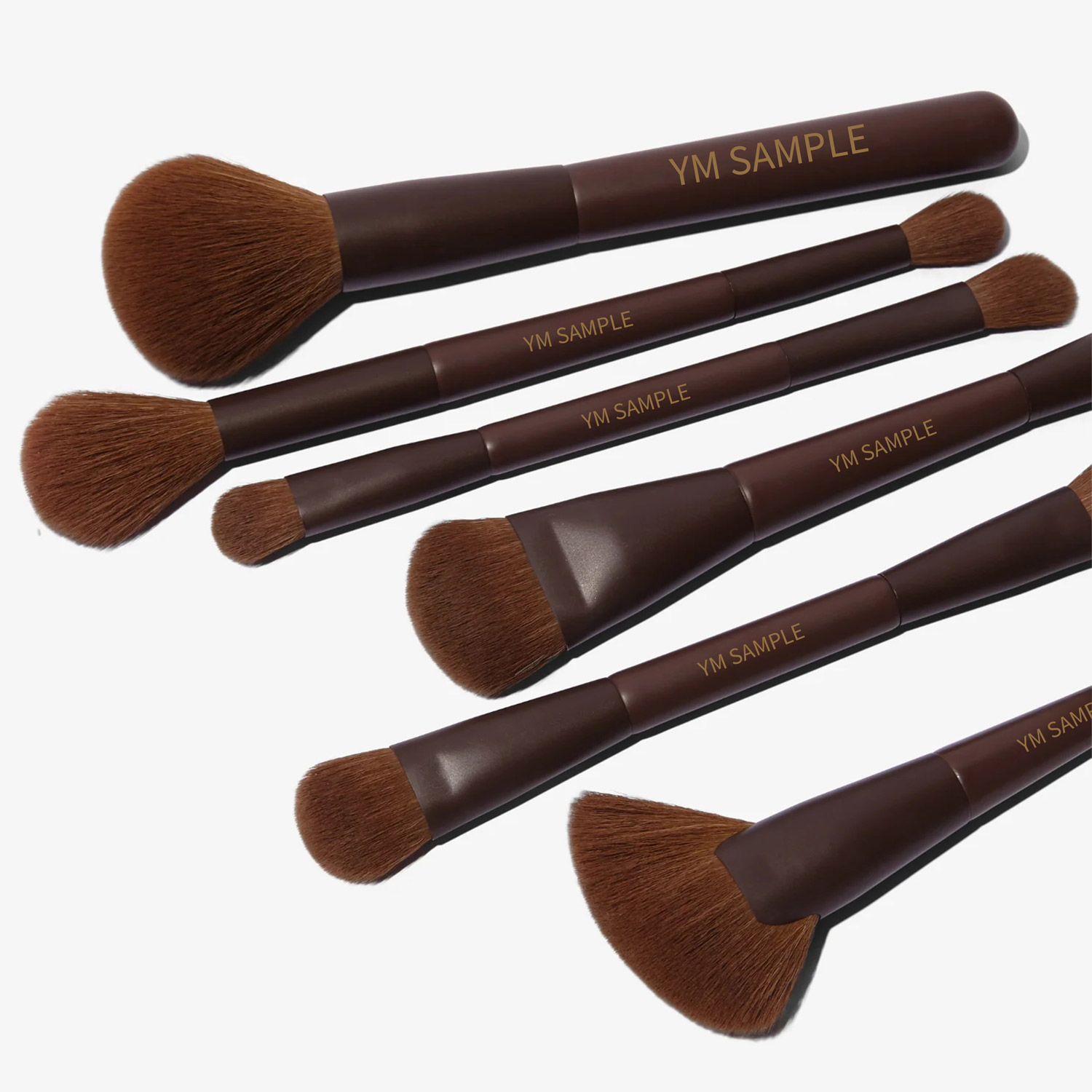 BEILI Custom Multifunctional Double Ended Beauty Travel Makeup Brush Set Hight Quality Coffee Vegan Makeup Brushes Kit With Box