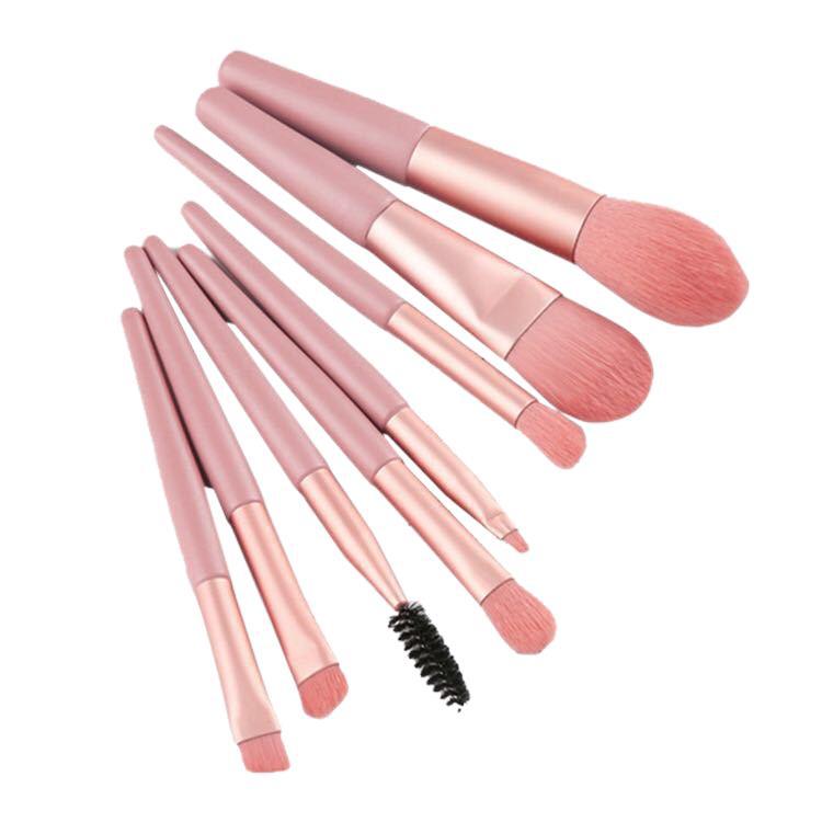 8PCS Custom Mini Makeup Brushes Set Professional Soft Fiber Brush With a Bag Portable Foundation Eyeshadow Concealer Brush