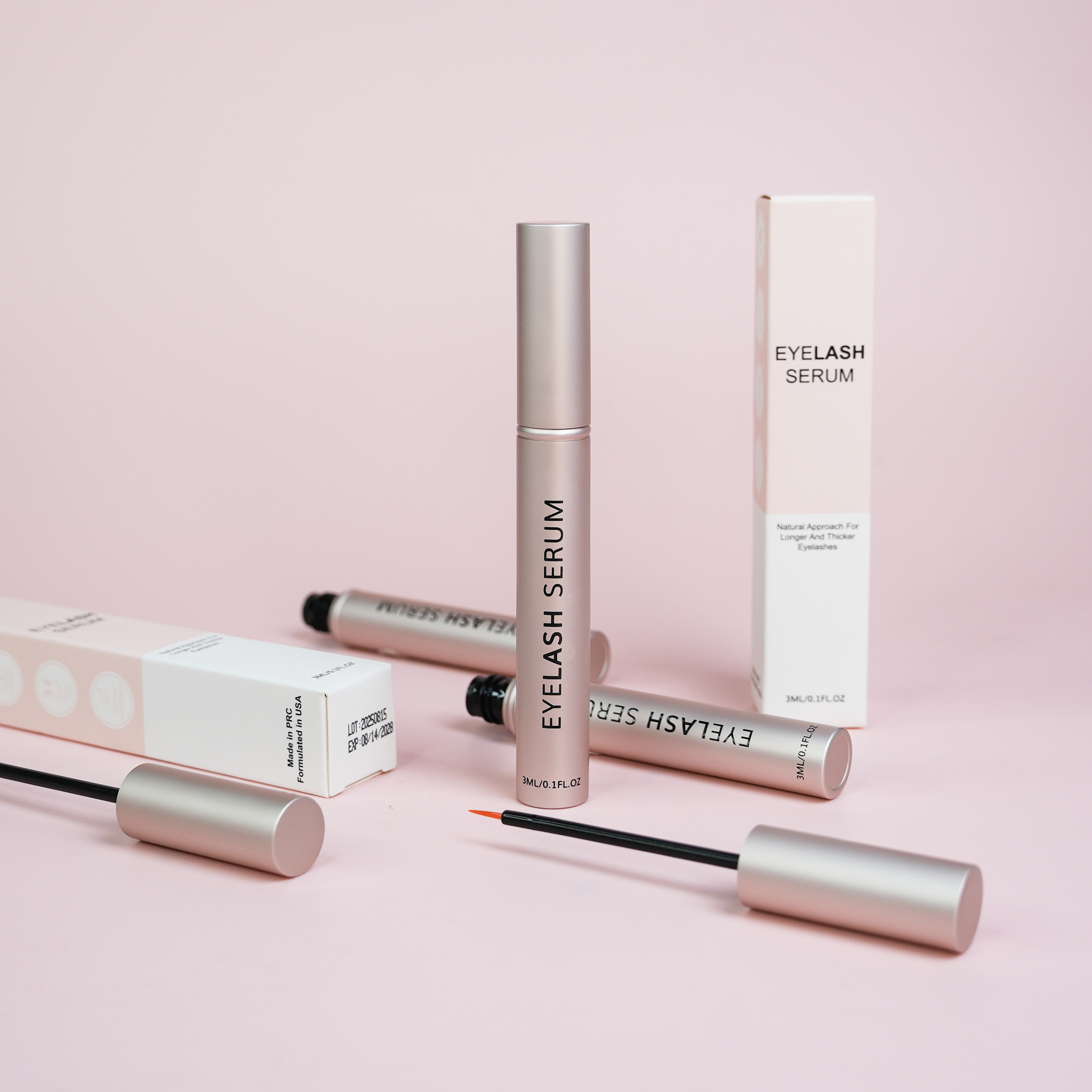 Profession New Luxury Rapid 3D Max Applicator Vegan Lash Boost Eyebrow Enhancer OEM Eyelash Growth Serum Private Label Low MOQ