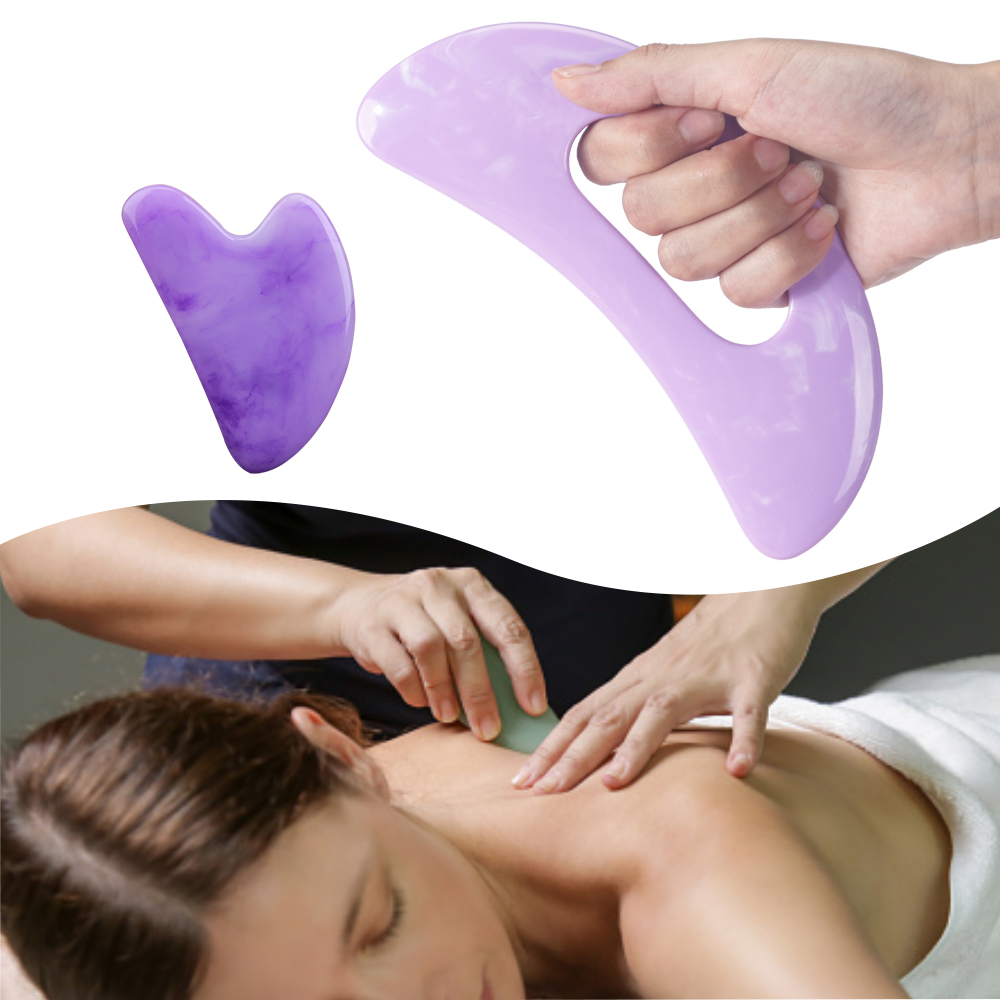 Factory Custom Logo Resin Gua Sha Board Portable Face Neck Body Massage Tool Eco-friend Beauty Skincare Massager for Salon Home