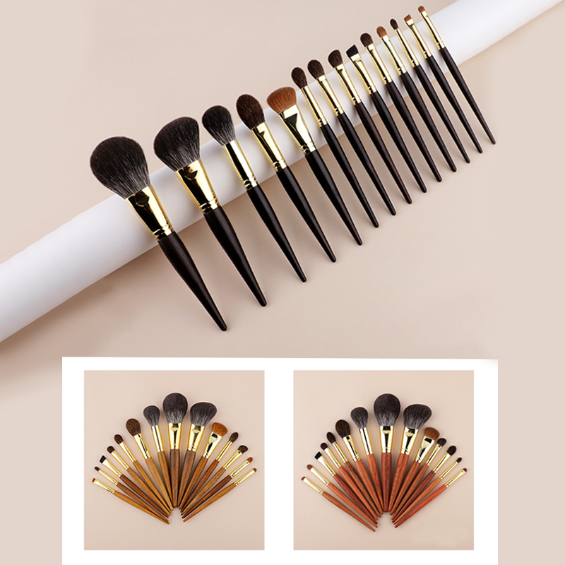 Manufacturer Black Gold Luxury Goat Natural Hair High Quality for Face Custom Logo Professional Makeup Brushes Makeup Brush Set