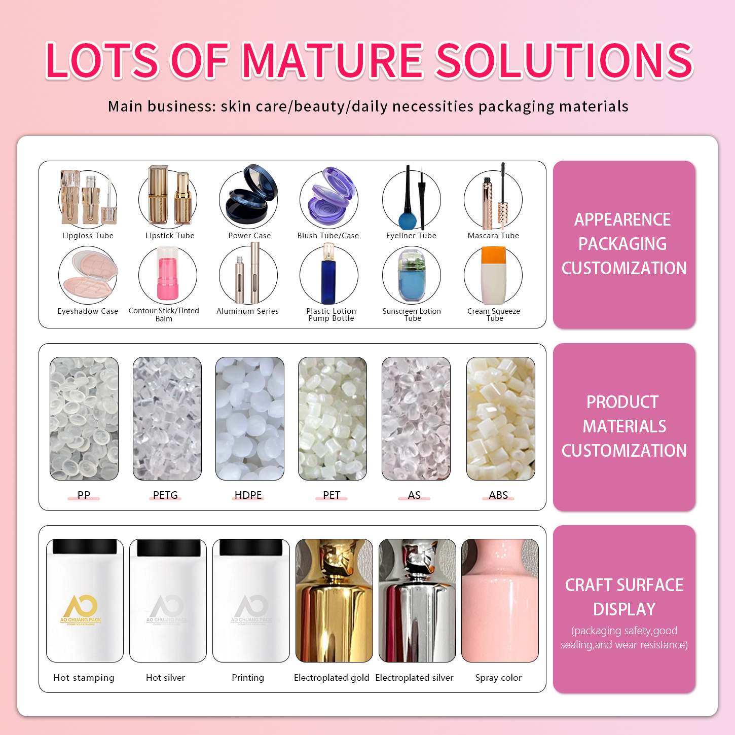 Empty Flip Foundation Compact Case with Mirror Texture Plastic Packaging for Makeup Brushes and Powders