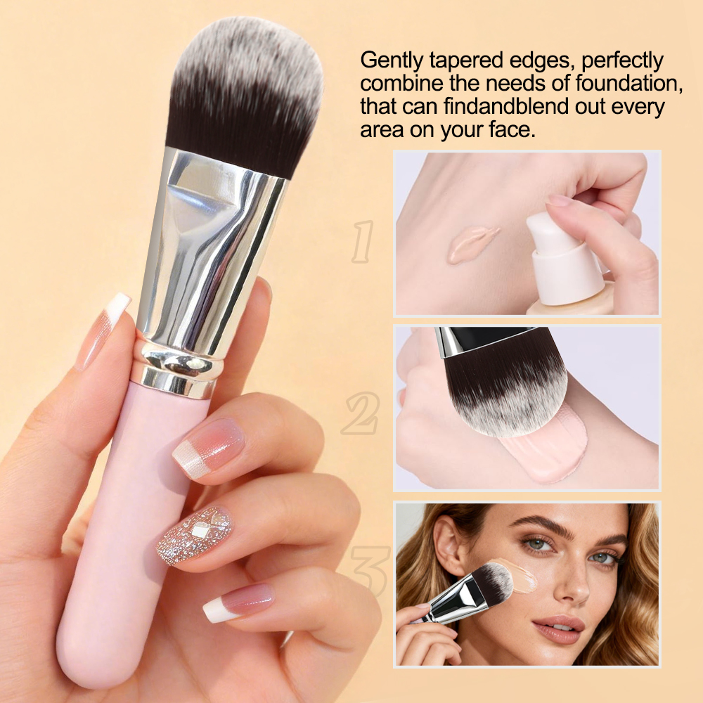 New Design Pink Single Foundation Fiber Custom Logo Travel Wholesale Vegan Luxury Private Label Professional Makeup Brushes