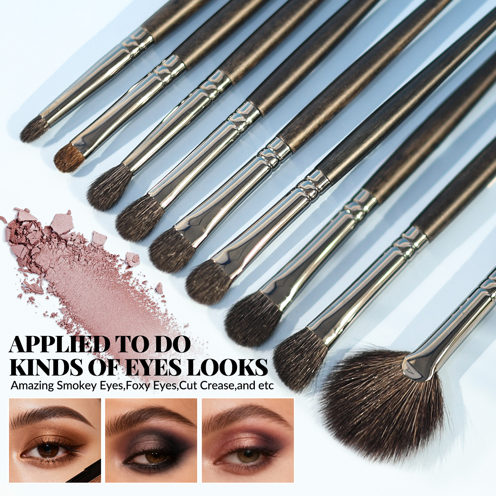 Women Goat Hair Natural Bristle Black Wholesale Private Label Custom High Quality Makeup Brush Set Professional With Case