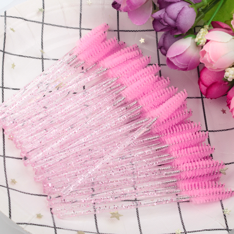 Disposable Portable Eco-Friendly Nylon Mascara Wands Eyebrow Eyelash Extension Application Tools Super Soft Lash Brushes
