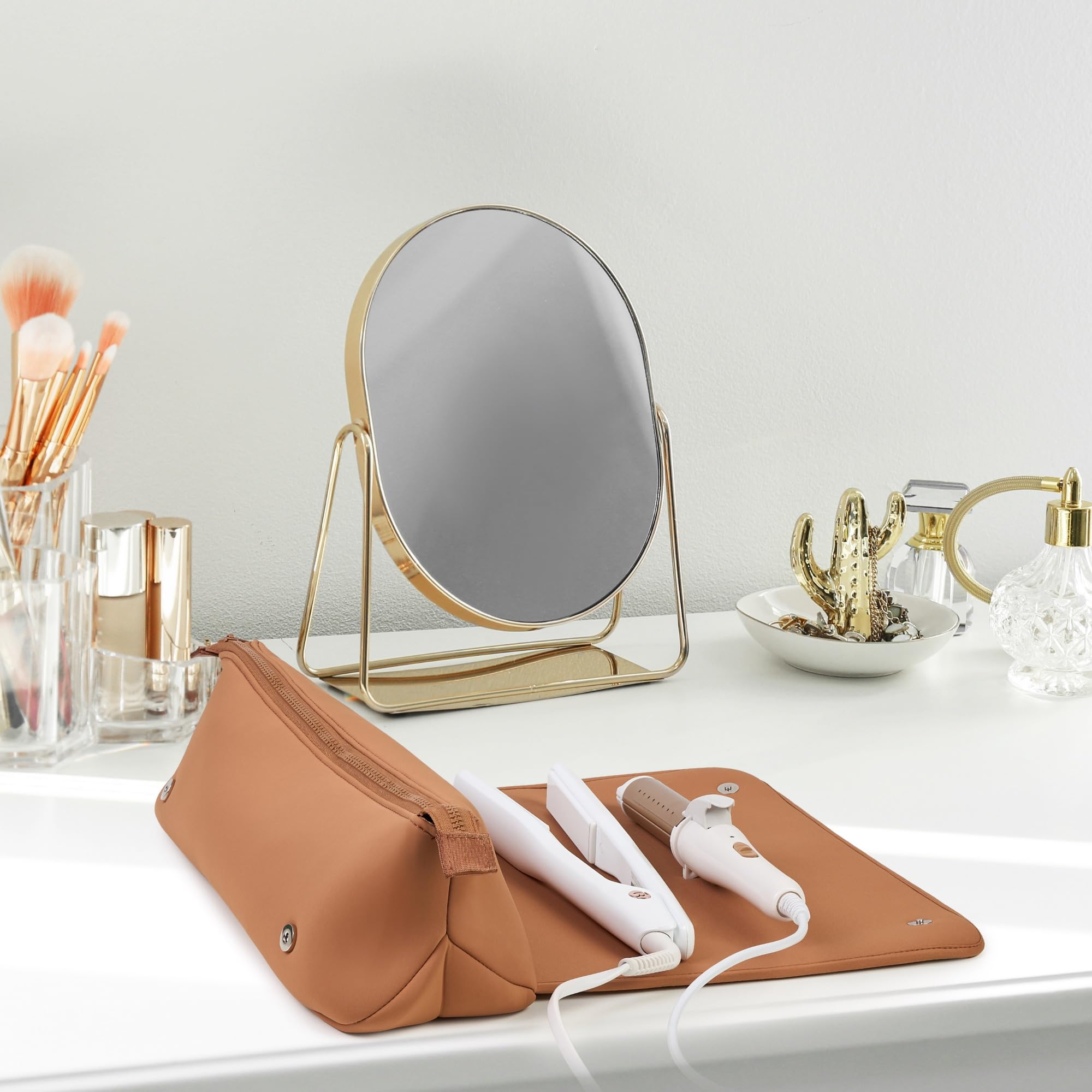 Royal Fair Custom ODM Durable Beauty Neoprene Cosmetic Storage Bag with Curling Irons Travel Organizer Skincare Bag