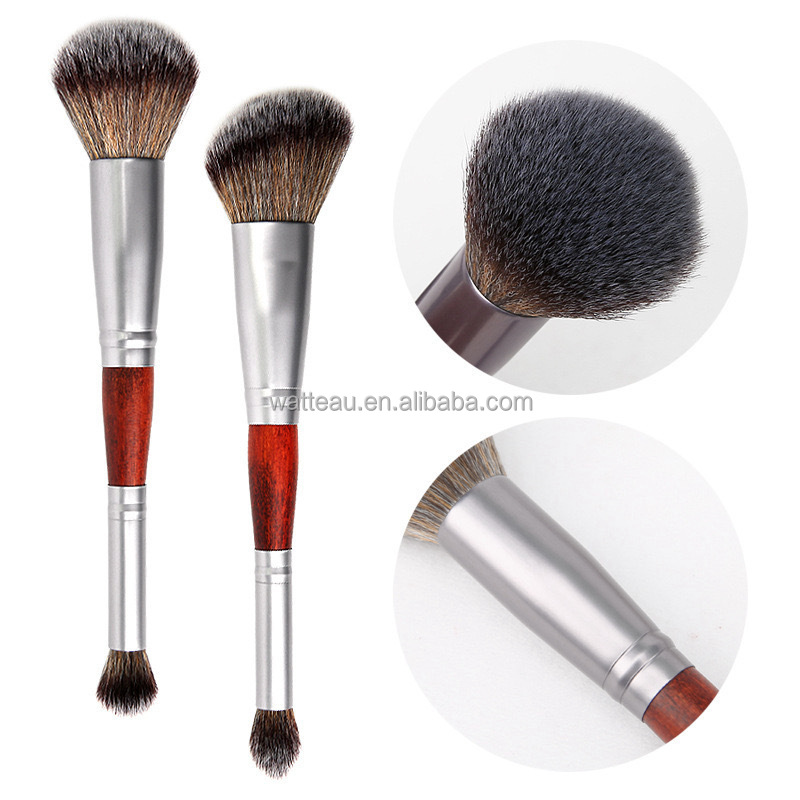 Professional 3-Piece Multifunctional Synthetic Hair Makeup Brush Set with Resin Handle for Foundation Concealer Application Face