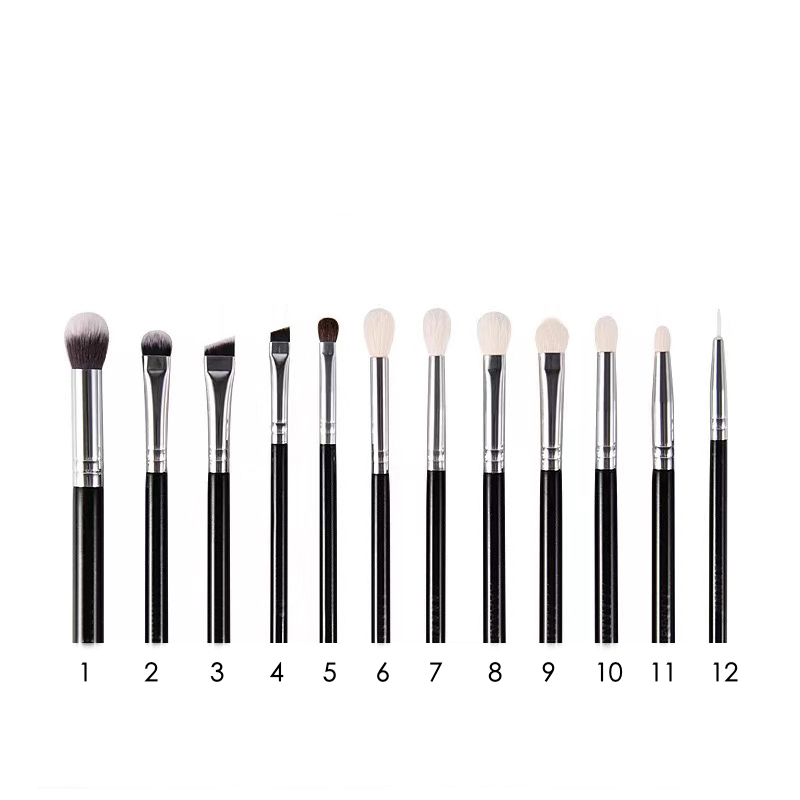Manufacturer Fluffy Natural Goat Hair Custom Logo Private Label Eye Shadow Blending Eye Makeup Eyeshadow Brushes Set