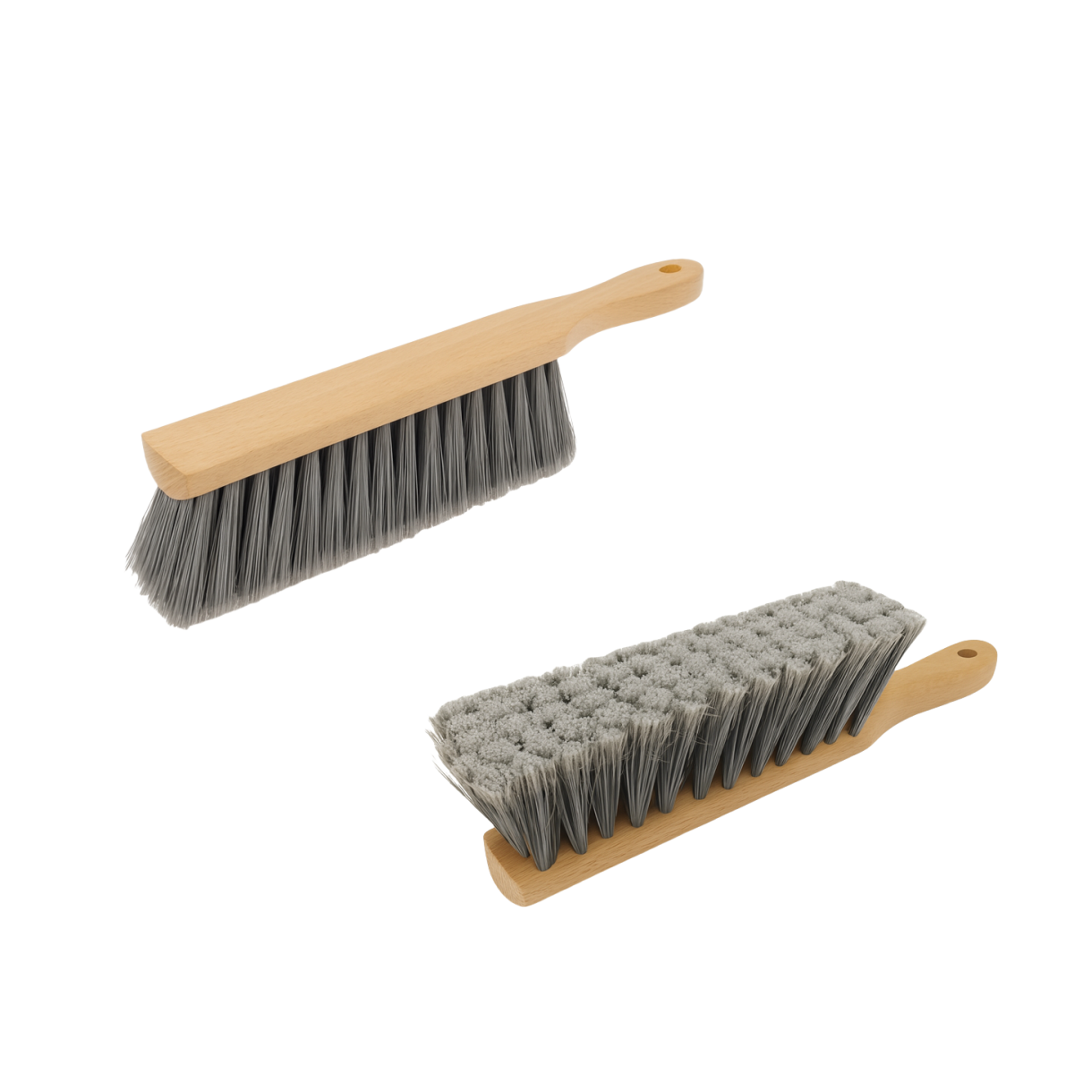 Factory Supply Custom Logo Flagged Grey Synthetic Fiber Counter Duster Brush for Cleaning fine particles, dust and dirt
