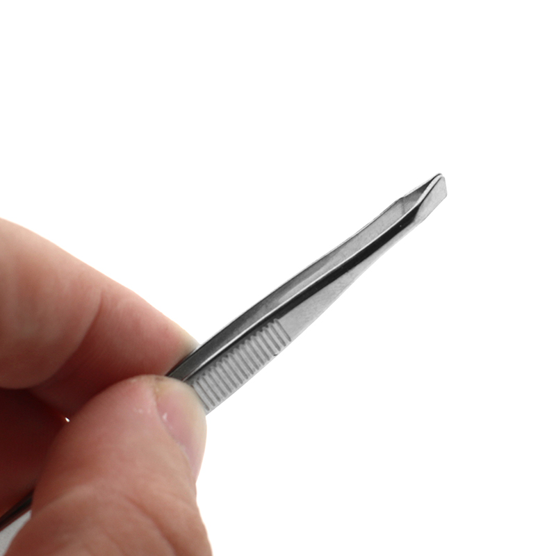 Wholesale Slanted Eyebrow Tweezers Stainless Steel Facial Hair Removal Tool For Beauty Salons