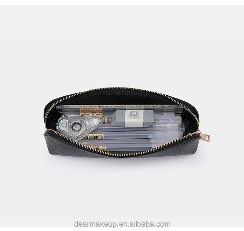High Quality Candy PU Leather Cosmetic Brushes Packaging Travel Makeup Brushes Zipper Holder Bag Private Label