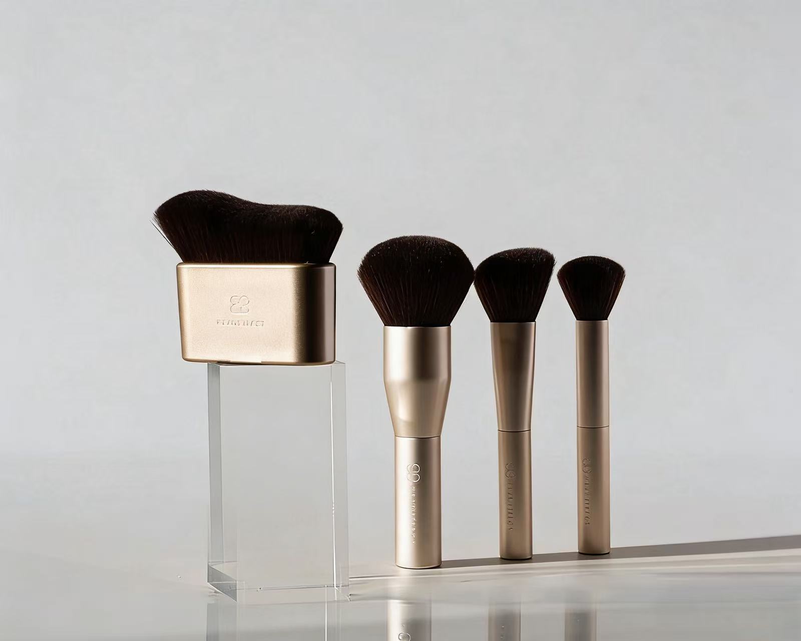 Source Factory Luxury Makeup Brush Jade Roller Beauty Set with Quilted Cosmetic Case Wholesale Custom
