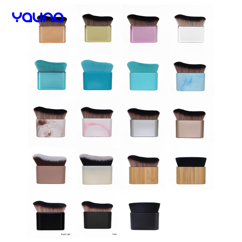 Durable Applicator Curved Tanning Gold Body Foundation Brush Custom Logo Luxury Kabuki Brush Private Label Single Makeup Brush