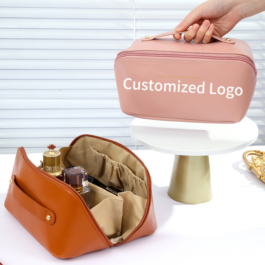 X928 Oem Factory Custom Travel Cosmetic Bags Pu Leather Portable Makeup Bag Toiletry Pouch Skincare Bag For Washing Beauty