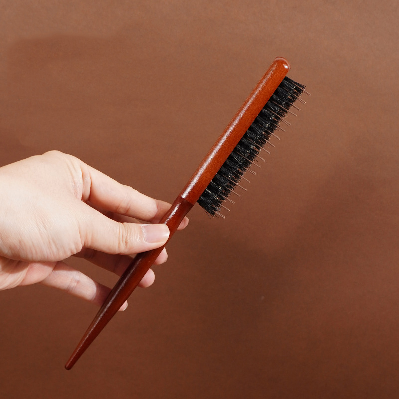 Factory Custom logo Natural Hair Makeup Acetate Custom Boar Bristles Detangling Hair Brush for Women