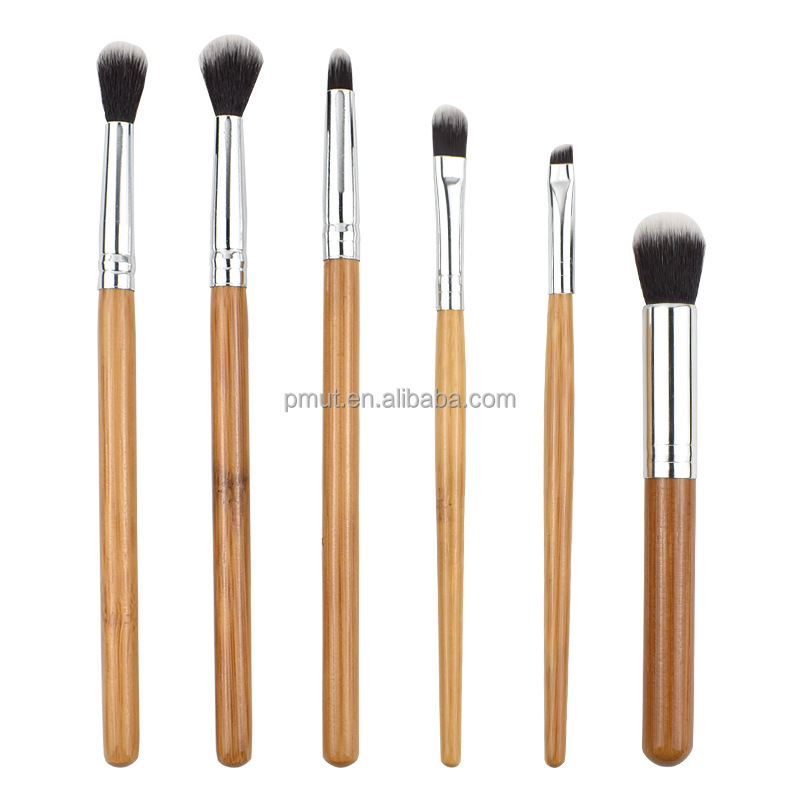 High Quality Synthetic Hair Eco-Friendly Bamboo Handle Private Label Eye Cosmetic Tool Makeup Brush Set