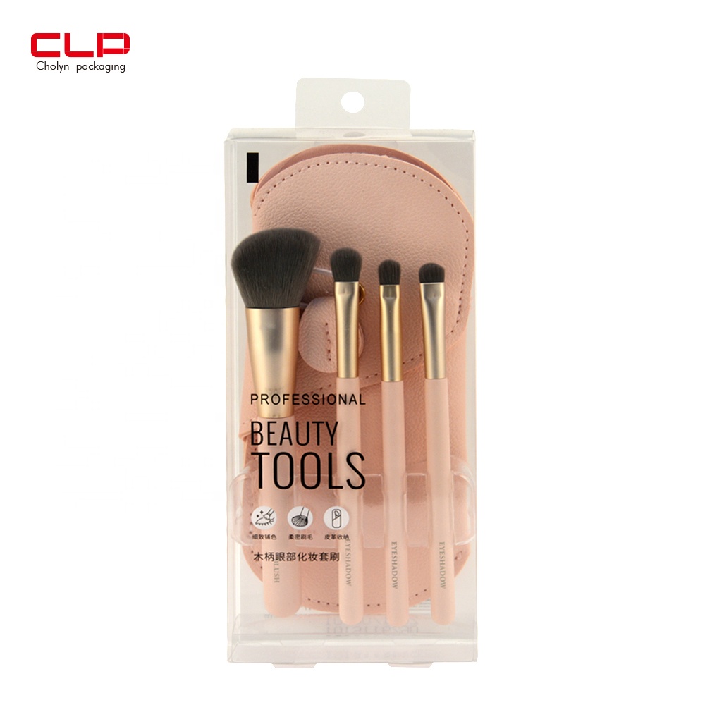 High Quality PVC Plastic Packaging for Makeup Brushes Recyclable PET Cosmetics Specific Gift Box Set Beautiful Brush Box