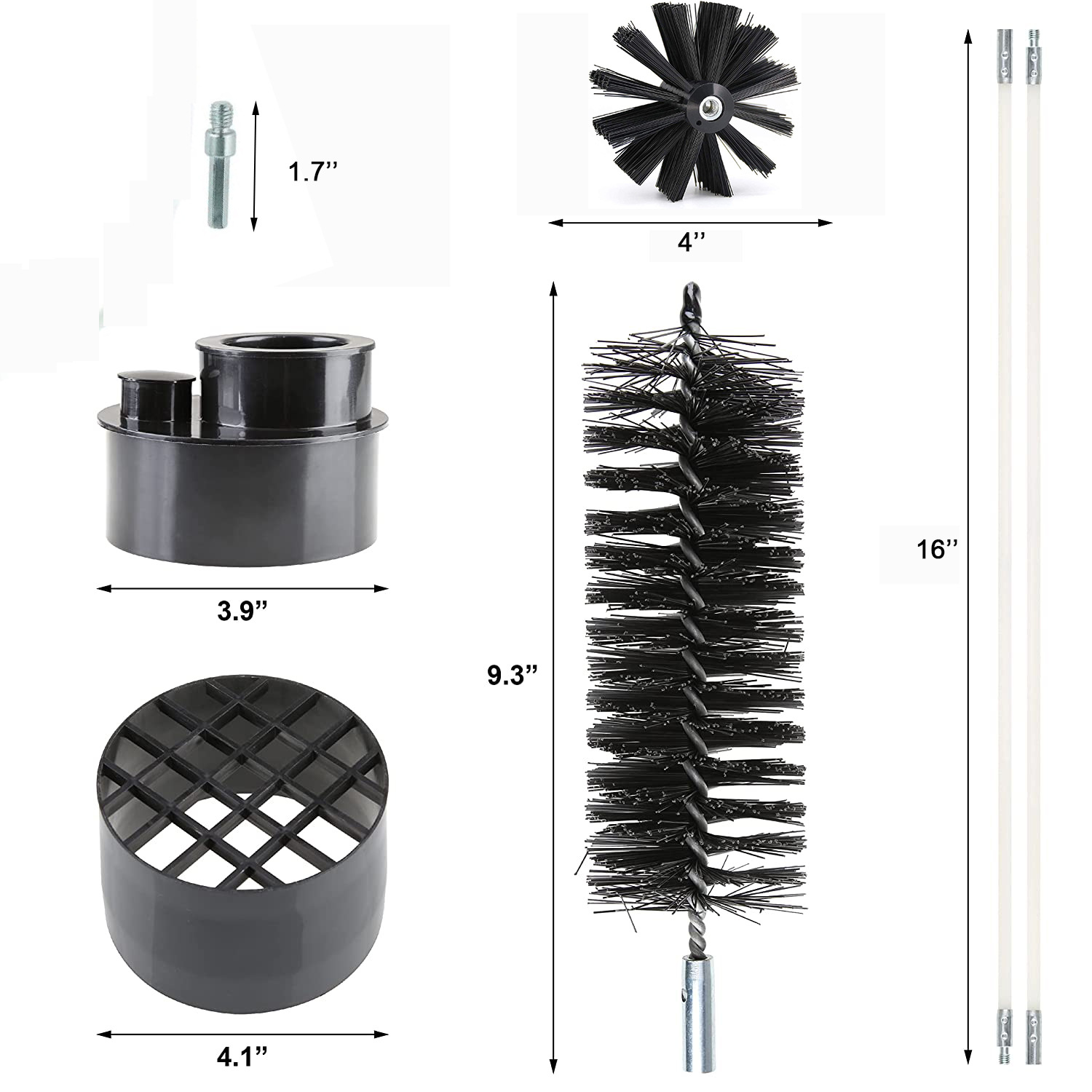 TDF Premium Industrial Synthetic Fiber Picote Coating Brush OEM Customization 100mm Diameter Rubber Handle for Sewer Pipe