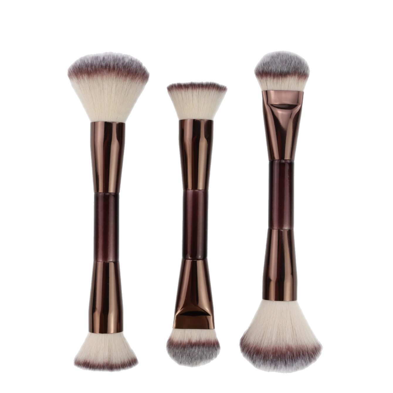 Double Ended Face Makeup Brushes for Liquid Foundation Concealer Blush Brush Customize Logo Vegan Soft Powder Make up Brush