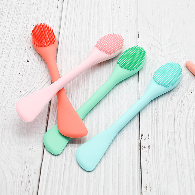 Eco-Friendly Silicone Handheld Facial Mask Applicator Face Masks Skincare Brush Facial Scrubber Double-Head Lotion Spatula Scoop