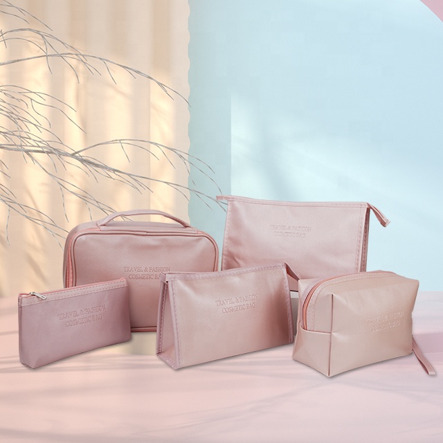 OEM/ODM Waterproof PU Toiletry Pouch Makeup Cosmetic Bag Travel Organizer