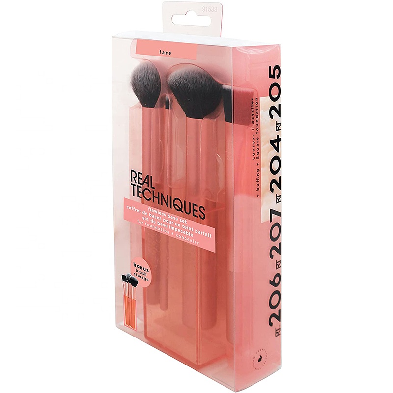 High Quality PVC Plastic Packaging for Makeup Brushes Recyclable PET Cosmetics Specific Gift Box Set Beautiful Brush Box