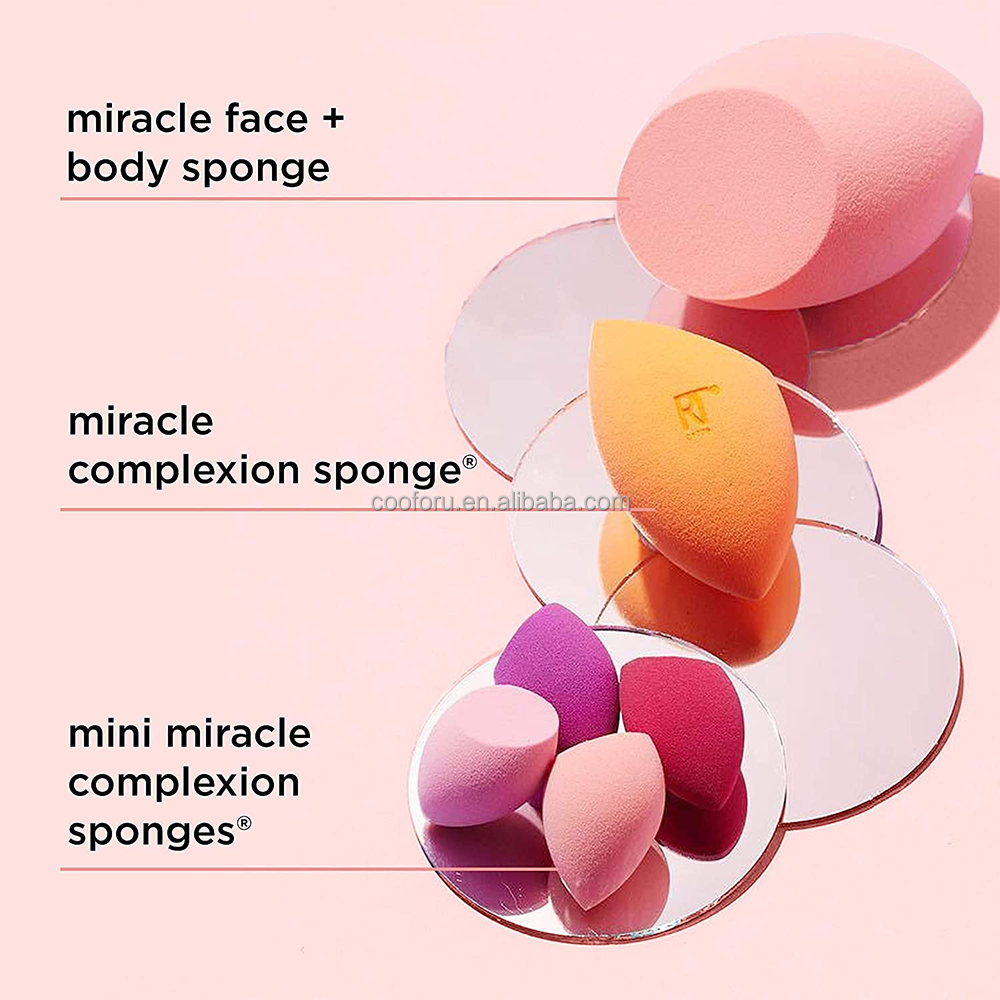 1492 Real Technique 100% Biodegradable Velvet Makeup Products Machine Making Multi Mini 4cm Make up Makeup Sponges With Logo