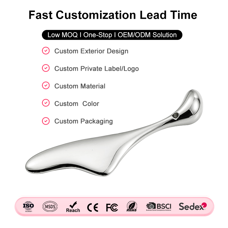 Private Label Zinc Alloy Eye Cream Applicator Facial Massage Tools Face Cream Cosmetic Scoop