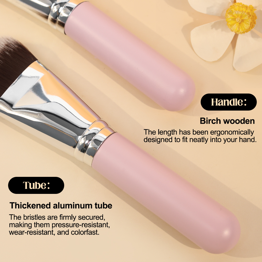 New Design Pink Single Foundation Fiber Custom Logo Travel Wholesale Vegan Luxury Private Label Professional Makeup Brushes