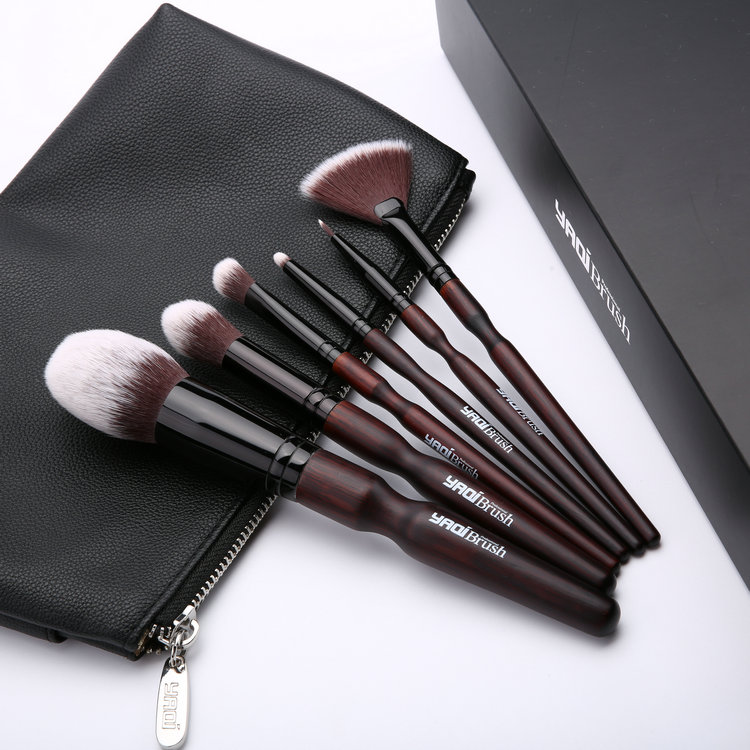 YAQI Professional Makeup Brush Set 6-Piece Cosmetic Beauty Tools with Resin Handle Face Makeup Set