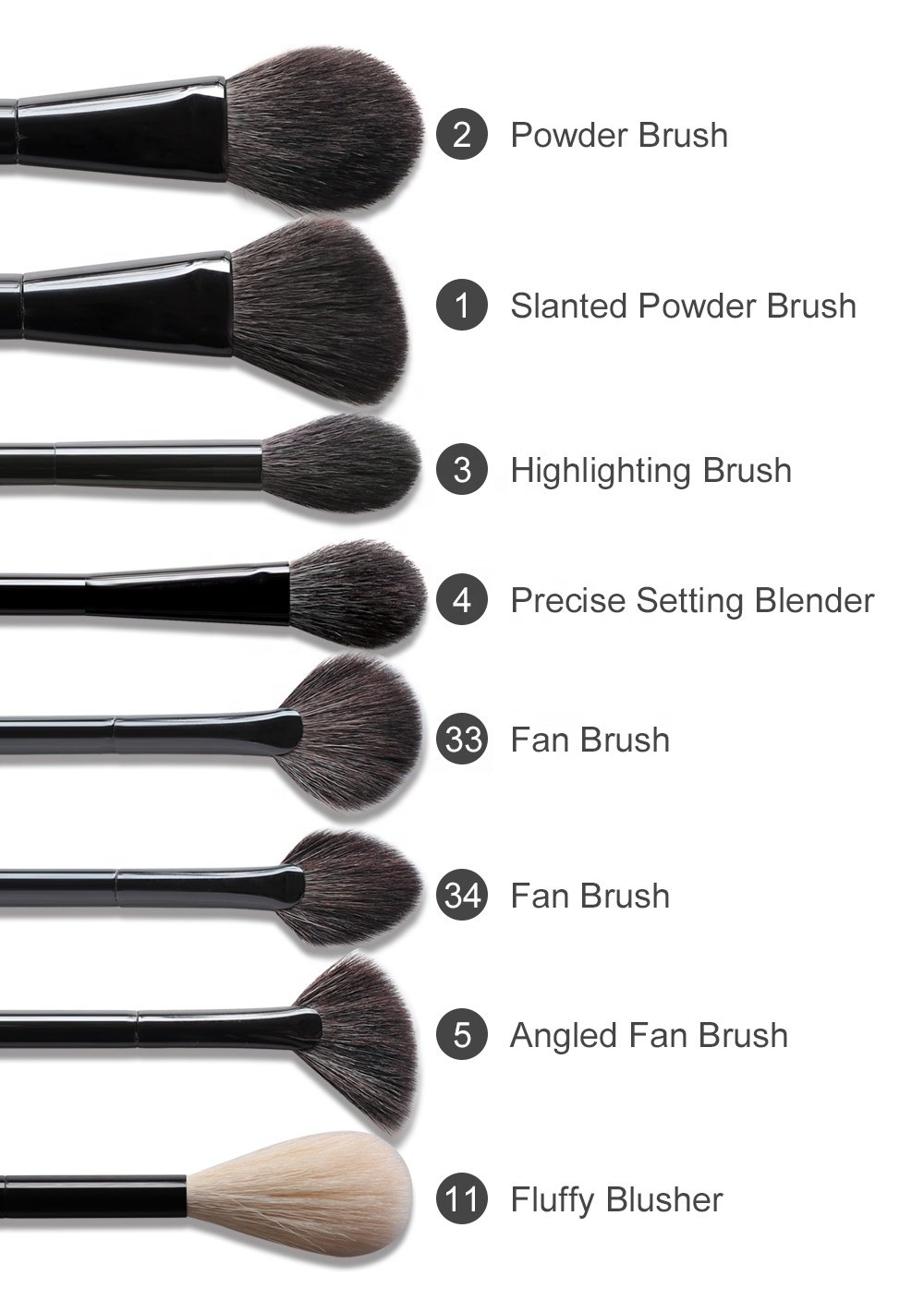 Private Label Personalized Professional Cosmetic Makeup Brushes Set With Pure Handcraft Bristle