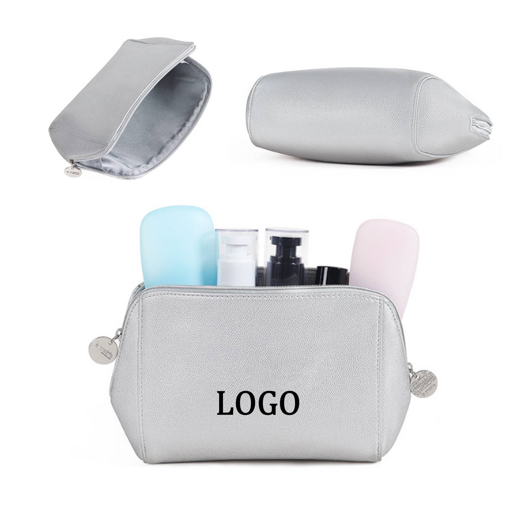 Eco Custom Travel Pink Women Bulk Toiletries Neceser Beauty Friendly Bags Maquillage Cosmetic Leather Makeup Organizer