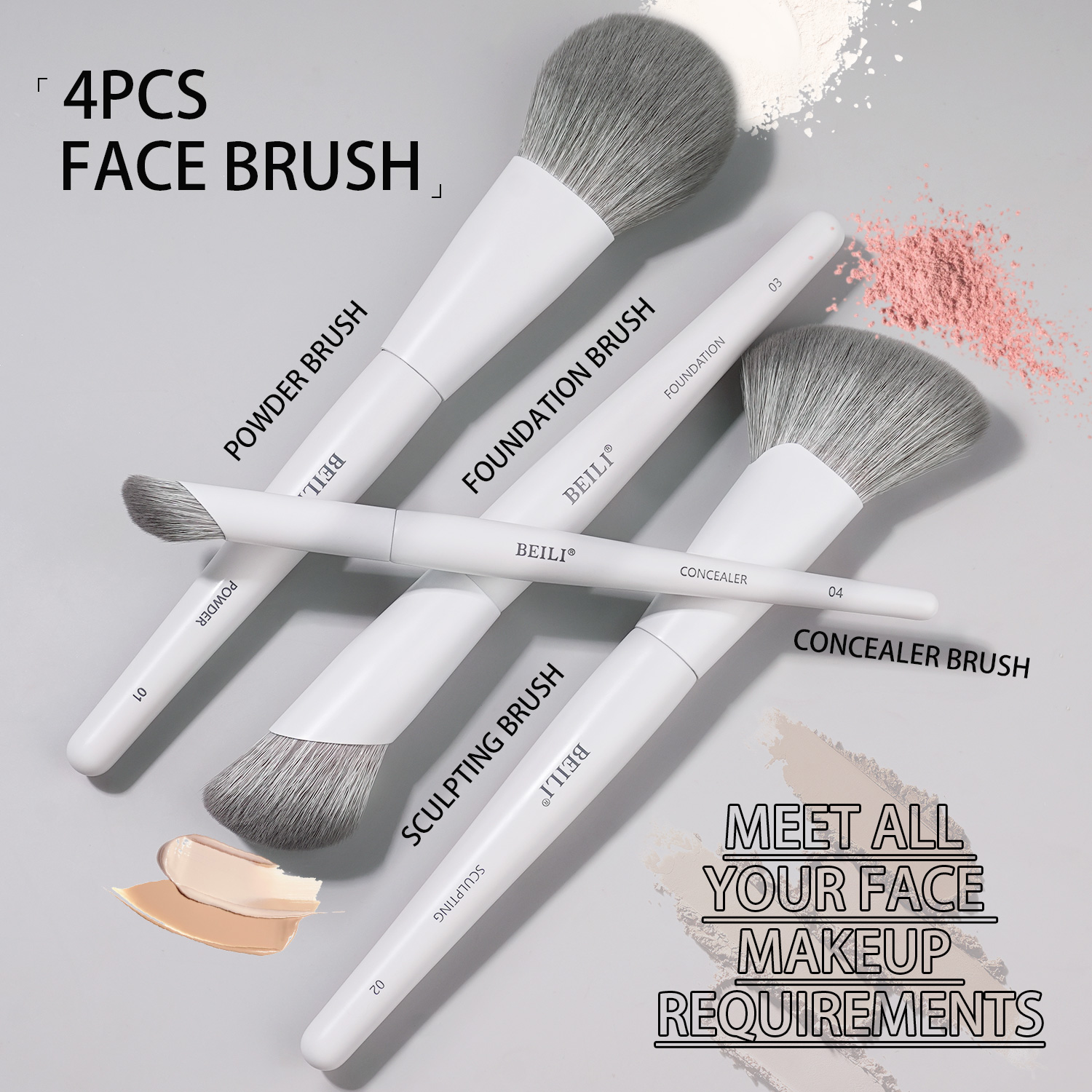 New Arrival Custom Logo White Professional Makeup Brushes Kit Corn Silk Synthetic Hair Luxury Makeup Vegan Brush Set With Holder