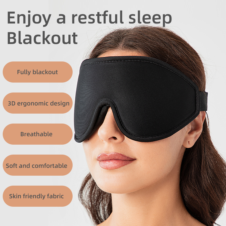 Hot Selling Custom Logo 3D Blackout Sleep Mask 3D Memory Foam Lash Eye Mask For Home Beauty &amp; Personal Care Product