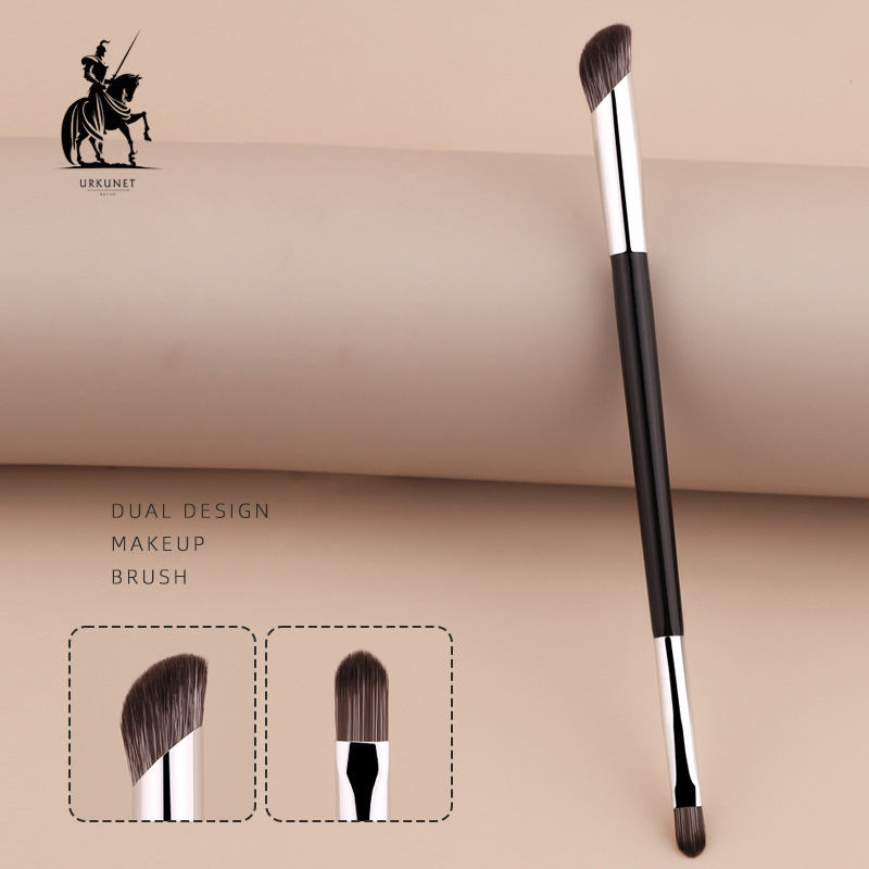 Dual Ended Cosmetic Brushes Oem Private Label Custom logo Premium Synthetic Unique Makeup Angled Fluffy Concealer Brush