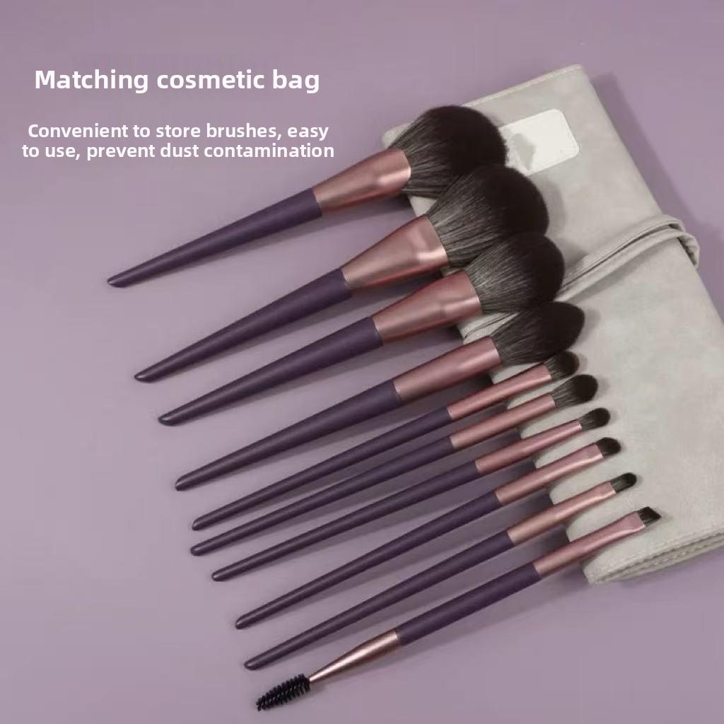 Minimalist Women Girls Gifts 10-Piece Makeup Brushes Private Label Beginners Face Daily Use Equip Bag Portable Makeup Brush Set