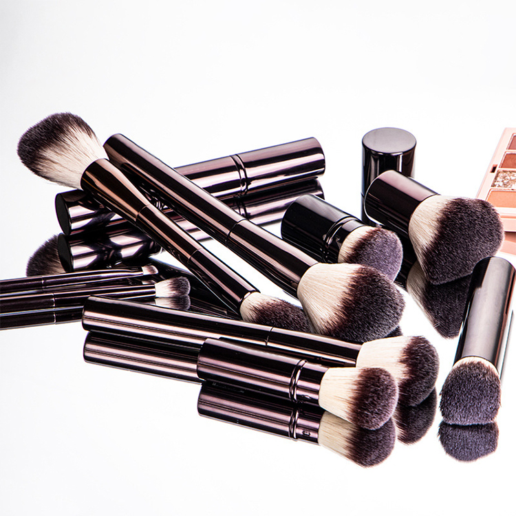Custom Logo 19pcs Cruelty-Free Vegan Luxury Makeup Brush Set Hourglass Series Other Handle Fan Brush Flat Style Face Use