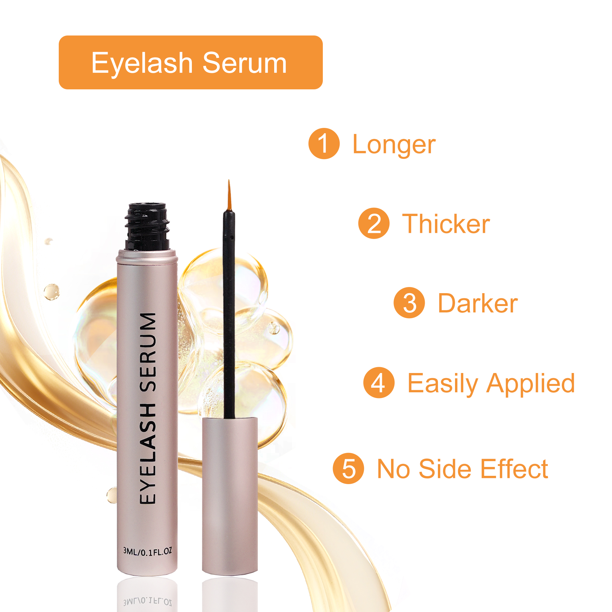 Profession New Luxury Rapid 3D Max Applicator Vegan Lash Boost Eyebrow Enhancer OEM Eyelash Growth Serum Private Label Low MOQ