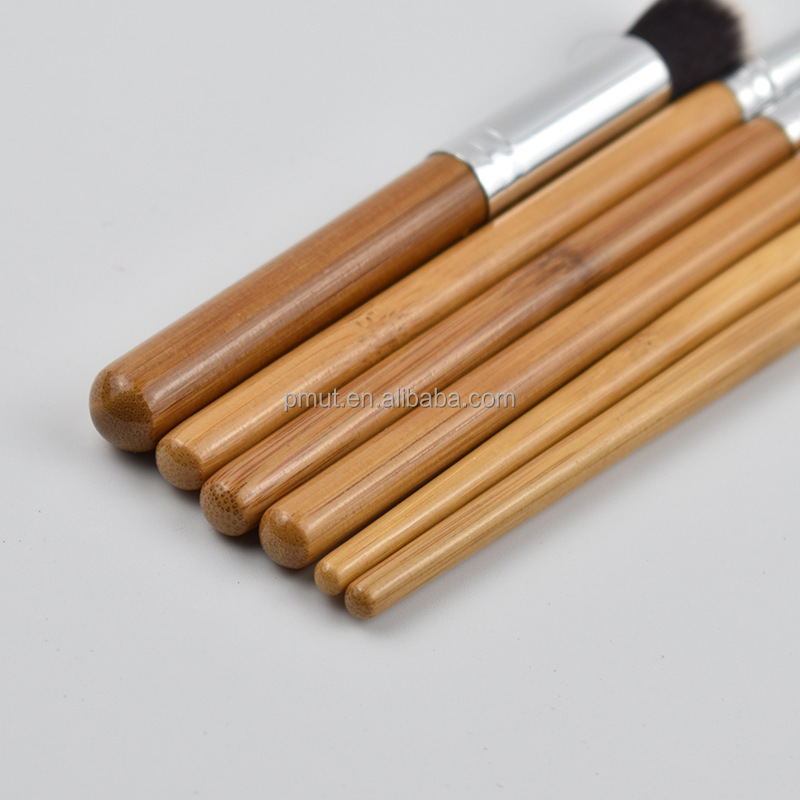 High Quality Synthetic Hair Eco-Friendly Bamboo Handle Private Label Eye Cosmetic Tool Makeup Brush Set