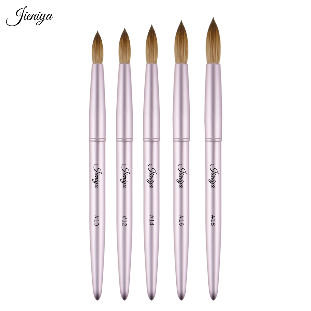 Nail Brush Manufacturer Wholesale Pink Metal Handle Pure Kolinsky Original Acrylic Nail Art Brush for Nails Salon