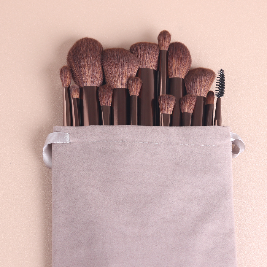 13-Piece Synthetic Hair Face Makeup Brush Set Blending Eyebrow Pencil Lip Liner Private Label Customizable Plastic Handle