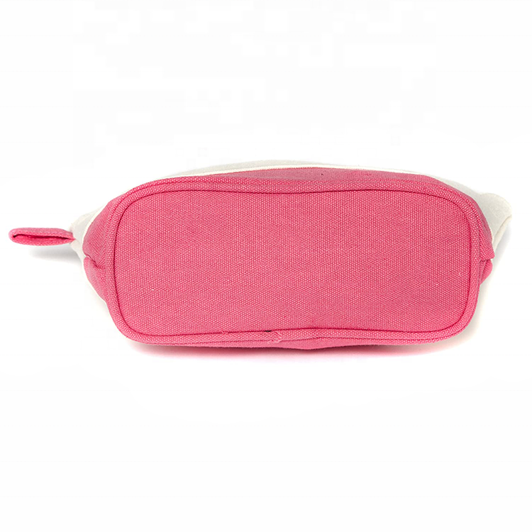Eco Friendly Brush Holder Cotton Make up Bag Private Label Small Recycled Travel Canvas Cosmetic Bag Pouch with logo