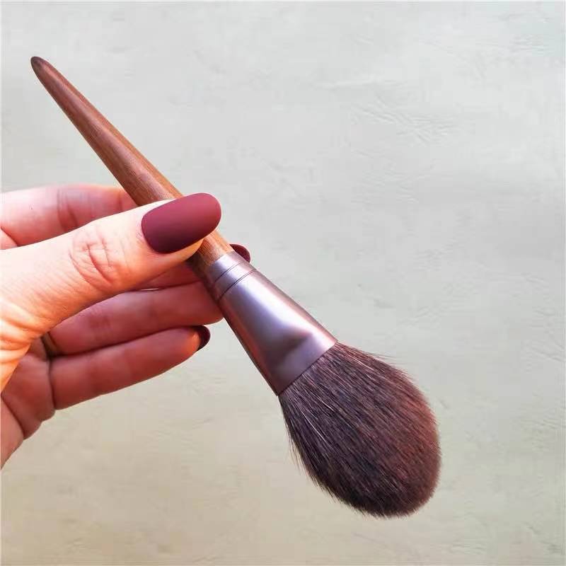 Factory New Natural Hair 9-Piece Makeup Brush Set with Wood Handle for Eye Shadow Blush Repair-Beginners Beauty Tools