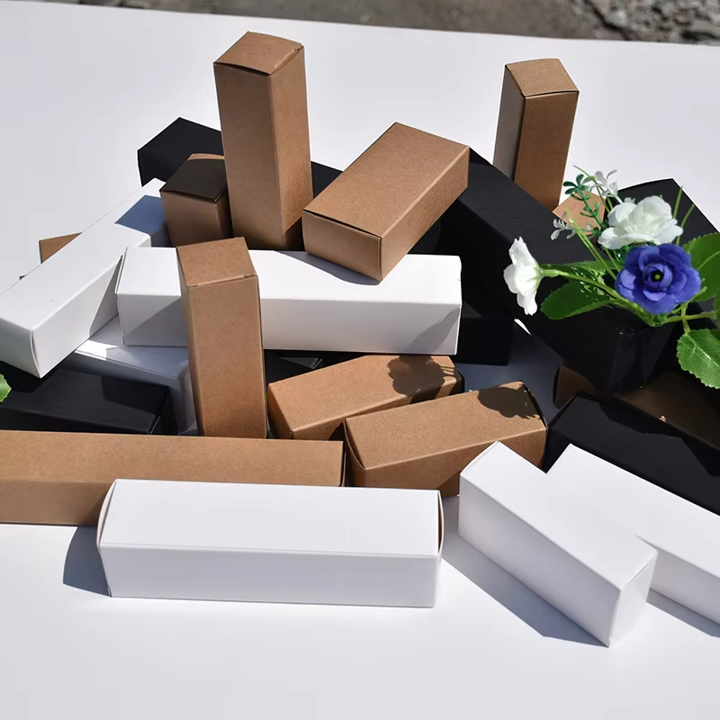Custom Portable Mini Tube Cardboard Box for Perfume &amp; Cosmetics Packaging Self-Erecting with Handle Eco-Friendly Reusable Design