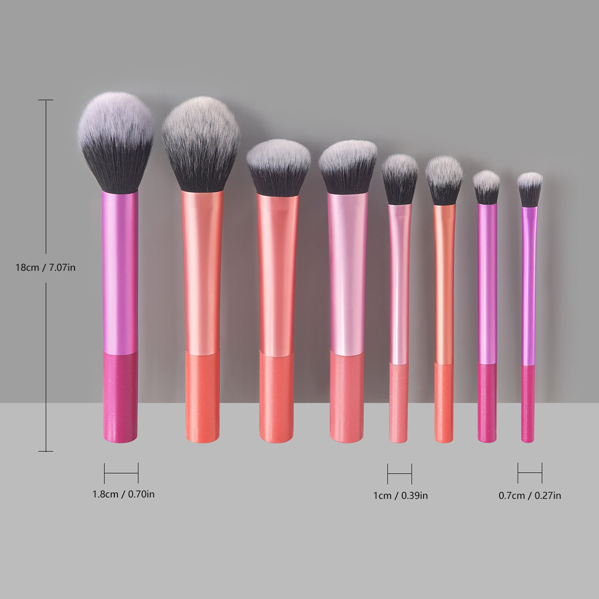 Custom Logo Beauty Color Professional Makeup Brush Set 8-Piece Wood Handle Nylon Bristles Face Makeup Tools High Quality Leather