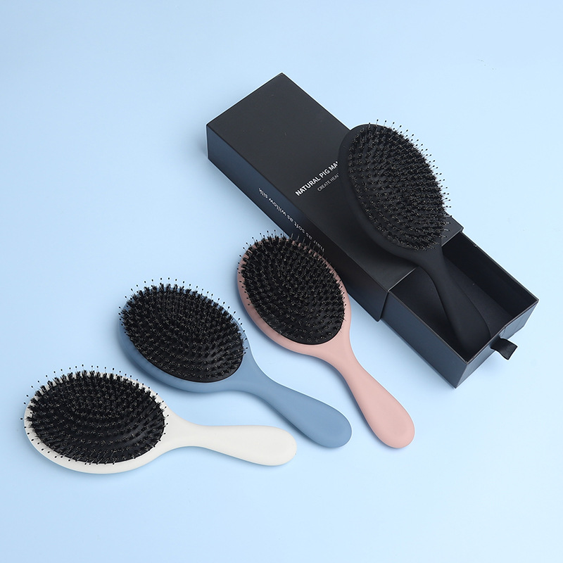 Factory Private Label Air Cushion Massage Dry Wet Boar Bristle Hair Brush for Women