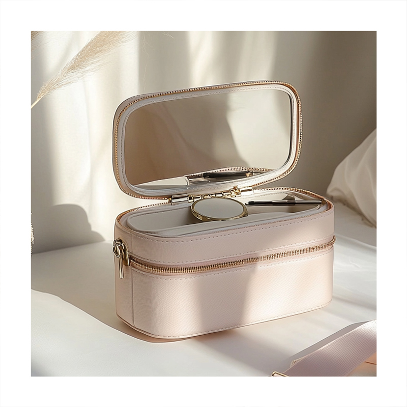 Factory OEM ODM Travel Cosmetic Bag with logo Portable Waterproof PU Leather Cosmetic Organizer Makeup Bag Toiletry Bag