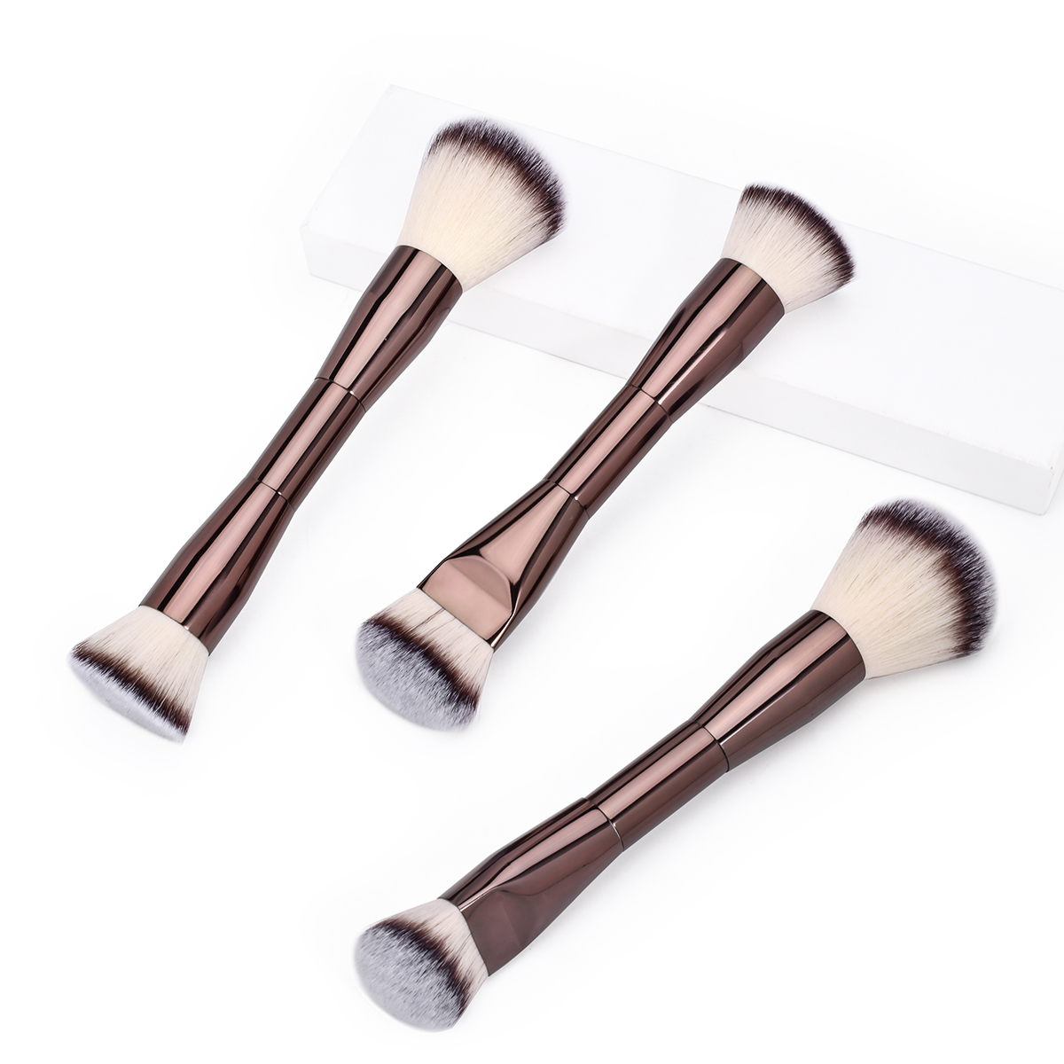 Hourglass Luxury Factory Price Aluminum Handle Dual Ended Liquid Foundation Brush Cream Makeup Brush